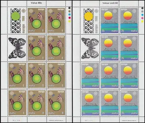 Malte 746-747 Europe Environnement et protection de la nature, petit jeu de feuilles **