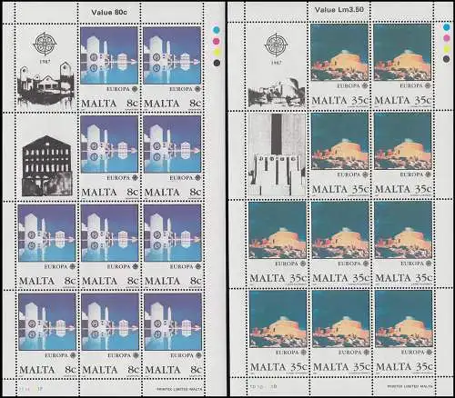 Malta 766-767 Europa Moderne Architektur, Kleinbogen-Satz **