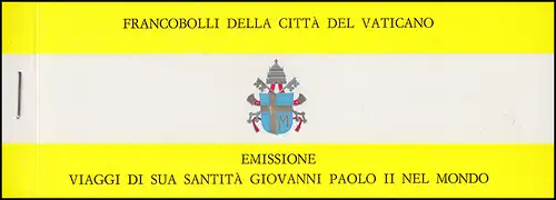 Carnets de Marques Vatican 0-1 Les voyages mondiaux du Pape Jean-Paul II, **