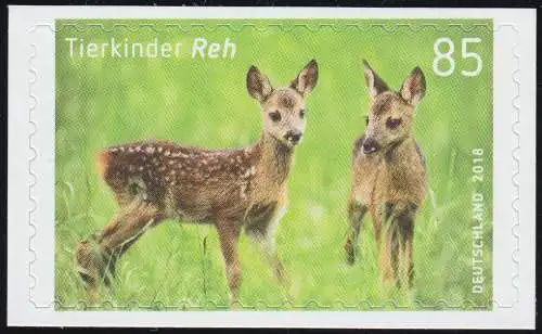 3377 Tierkinder Reh (Rehkitz), selbstklebend auf neutraler Folie, postfrisch **