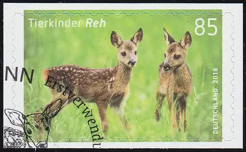 3377 Tierkinder Reh (Rehkitz), selbstklebend auf neutraler Folie, EV-O Bonn