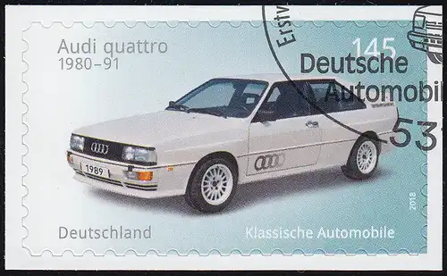 3379 Automobiles - Audi quattro, autocollant sur film neutre, EV-O Bonn