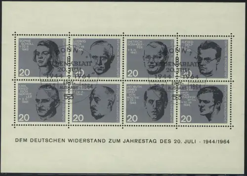 Bloc 3 Résistance 20 Juillet 1944, avec ESSt Bonn 20.7.1964, testé SCHLEGE BPP