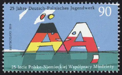 3249II Deutsch-Polnisches Jugendwerk: roter Fleck oben auf dem A, Feld 5 **