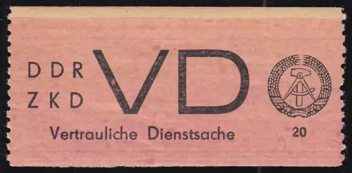 Dienst D 1A  Vertrauliche Dienstsache - seltene Farbvariante lachsrot, **