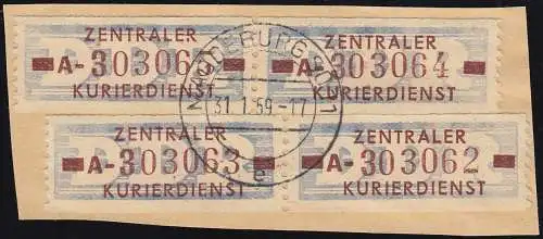 20-AI Service Post ZKD 10 Pf: quadruple sur le porte-monnaie MAGDEBURG SO 11 - 31.1.59