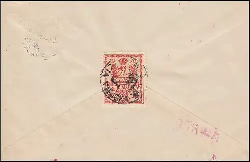 Deutsche Post en Pologne 2 Germania sur lettre WARSAU - avec la marque postale de ville 2