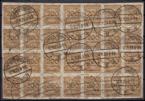 323B Infla-Einheit von 28 Stück, saubere Rundstempel CHARLOTTENBURG 12.11.23