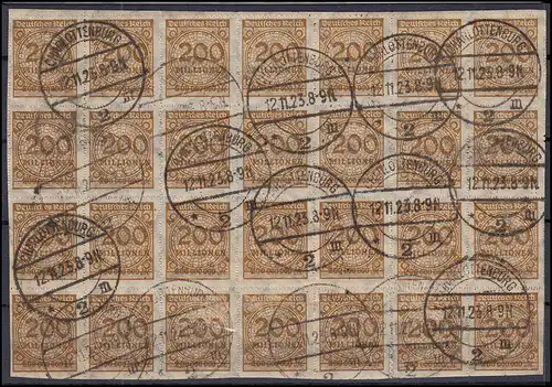 323B Unité infla 28 pièces, timbre rond propre CHARLOTTENBURG 12.11.23
