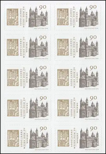 FB 78 Dom zu Worms, Folienblatt mit 10x3398, **