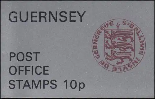 Guernesey Carnets de marque 1 uniformes 10 pence 1974, **