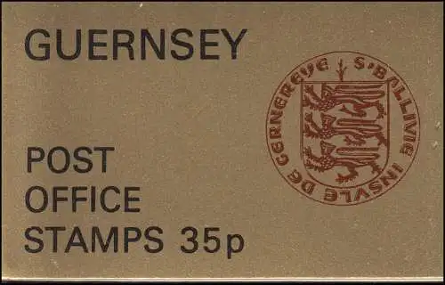 Guernesey Carnet de marque 2 uniformes 35 pence 1974, **