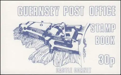 Guernesey Carnets 8 pièces Carton 8 Castle Cornet bleu 1980, **