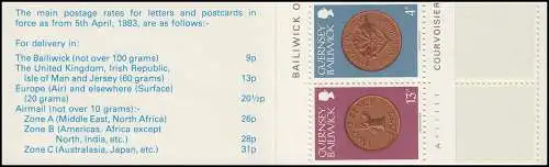 Guernsey Markenheftchen 18 Münzen States Office 1983, **