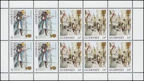 Guernsey Markenheftchen 22 Ansichten French Halles 1985 **