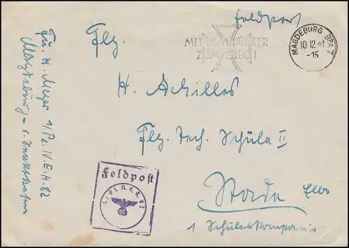 Feldpost Panzer-Nachrichtenersatzabteilung Pz.-N.E.A. 82, MAGDEBURG 10.12.41