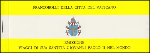 Vatikan-Markenheftchen 0-1 Die Weltreisen von Papst Johannes Paul II, O