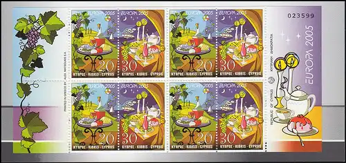 Chypre (en grec) Carnet de la marque 6 Europe / Cept 2005, frais de port **