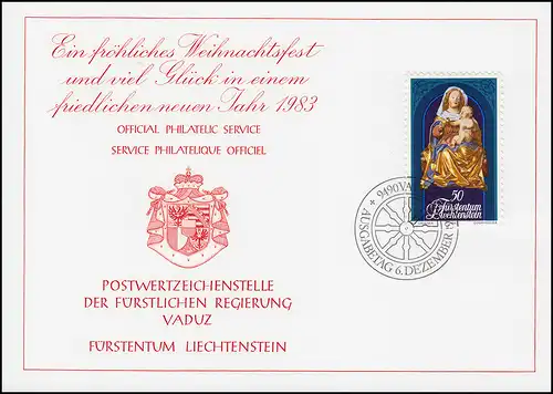 Liechtenstein 814 Weihnachten - Grußkarte zum Jahreswechsel 1983