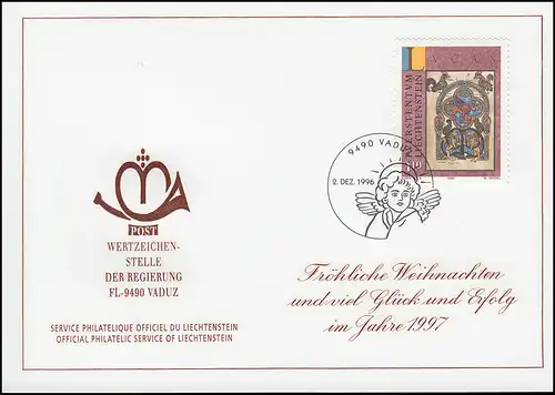 Liechtenstein 1143 Noël - Carte de vœux pour la fin de l'année 1997
