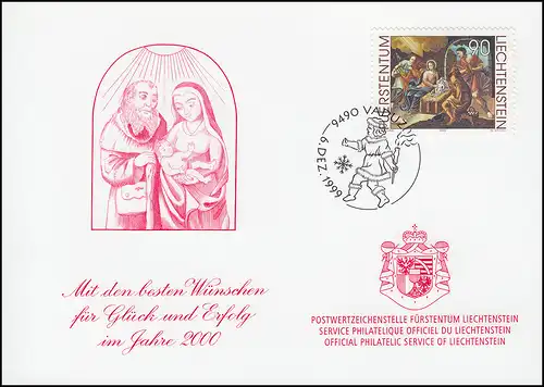 Liechtenstein 1218 Noël - Carte de vœux pour la fin de l'année 2000