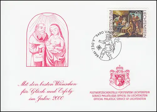 Liechtenstein 1218 Weihnachten - Grußkarte zum Jahreswechsel 2000