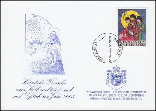 Liechtenstein 1305 Noël - Carte de vœux pour la fin de l'année 2003