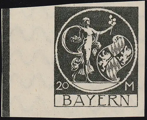 Bayern 195U Audiendung 20 M - Non-dentelé ** avec bord de page