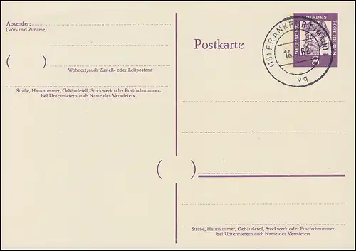 P 50 - Gutenberg 8 Pf Antiqua, VS-O Frankfurt / Main