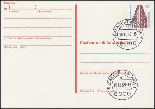 P 132 - SWK 40/40 Pf Leuchtbalken dicht am Werteindruck, VS-O Frankfurt/Main