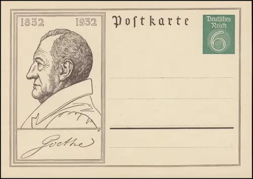 P 213 Todestag Goethe 6 Pf. in grün, ** wie verausgabt