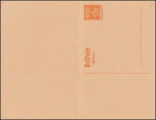 Bayern Postkarte P 118 Abschiedsausgabe 10/10 Pf orangegelb, wie verausgabt ** 