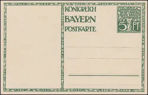 Bayern Sonderpostkarte P 91I/01 Geburtstag Buchdruck Frauen und 1911, ** 