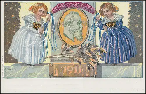 Carte postale spéciale de Bavière P 91I/01 anniversaire de l'imprimerie femmes et 1911, **