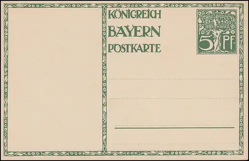 Bayern Sonderpostkarte P 91I/02 Geburtstag Buchdruck Prunkkutsche, **