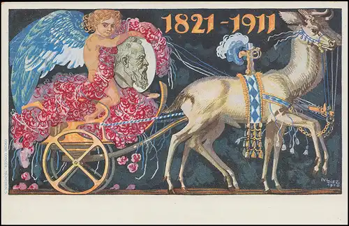 Carte postale spéciale de Bavière P 91I/02 anniversaire Buchschriften Gravure Prunkkuche, **