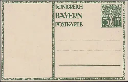 Bayern Sonderpostkarte P 91II/01 Geburtstag Steindruck Frauen und 1911, ** 