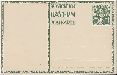Bayern Sonderpostkarte P 91II/02 Geburtstag Steindruck Prunkkutsche, ** 