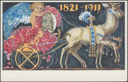 Carte postale spéciale de Bavière P 91II/02 Anniversaire Steinschriften Prunkkuche, **