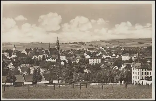 Sudetenland 1938: Aushilfsstempel Römerstadt (12.10.38) passende AK Panorama