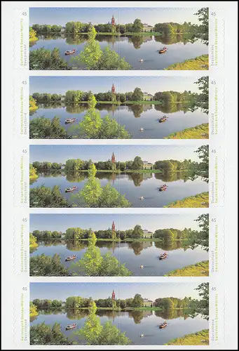 FB 79 Panorama Dessau-Wörlitz, Folienblatt mit 5x3405 und 5x 3406, **
