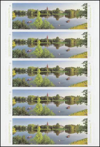 FB 79 Panorama Dessau-Wörlitz, feuille de 5x3405 et 5 x 3406, **