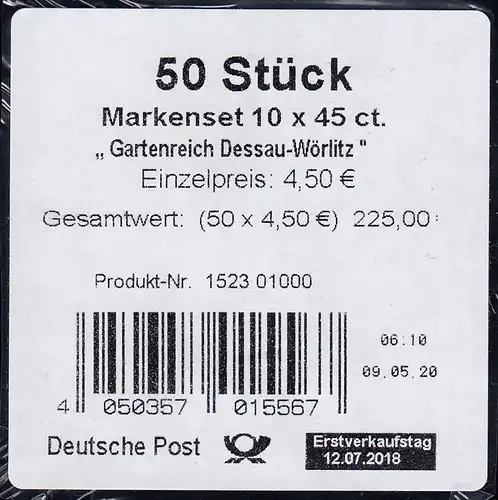 FB 79 Panorama Dessau-Wörlitz, feuille feuille-BANDEROLE