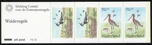 Carnets 31 timbres d'été PB 30 - oiseaux des prés, texte: trait sur le soleil, **
