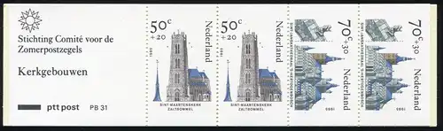 Markenheftchen 32 Sommermarken - Bauwerke 1985 - PB 31, Helecon-Beschichtung **