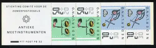 Carnets 33 timbres d'été avec PB 32, case 4: tache jaune sous ND, **