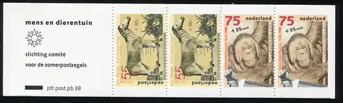 Carnets de marques 39 timbres d'été avec PB 38, case 4: trait sur P **