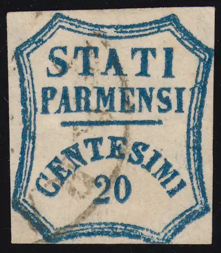 Alt-Italien Parma: 14 STATI PARMENSI 20 Centesimi, gestempelt