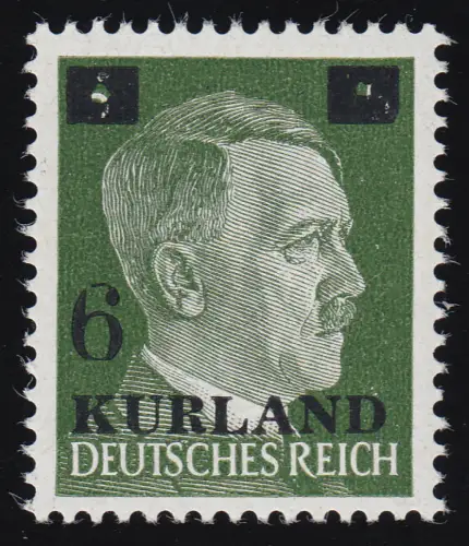 Kurland 1wz Aufdruck 6 auf 20 Pf mit Type VI, glatte Gummierung **, signiert