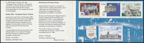 Livret de la marque irlandaise 17 Dublin 1991 - Ville européenne de culture, ** frais de port